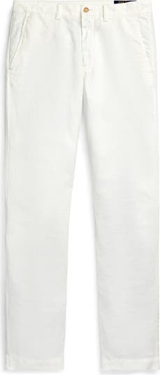 Polo Ralph Lauren Flat Front Linen & Cotton Pants | Nordstrom
