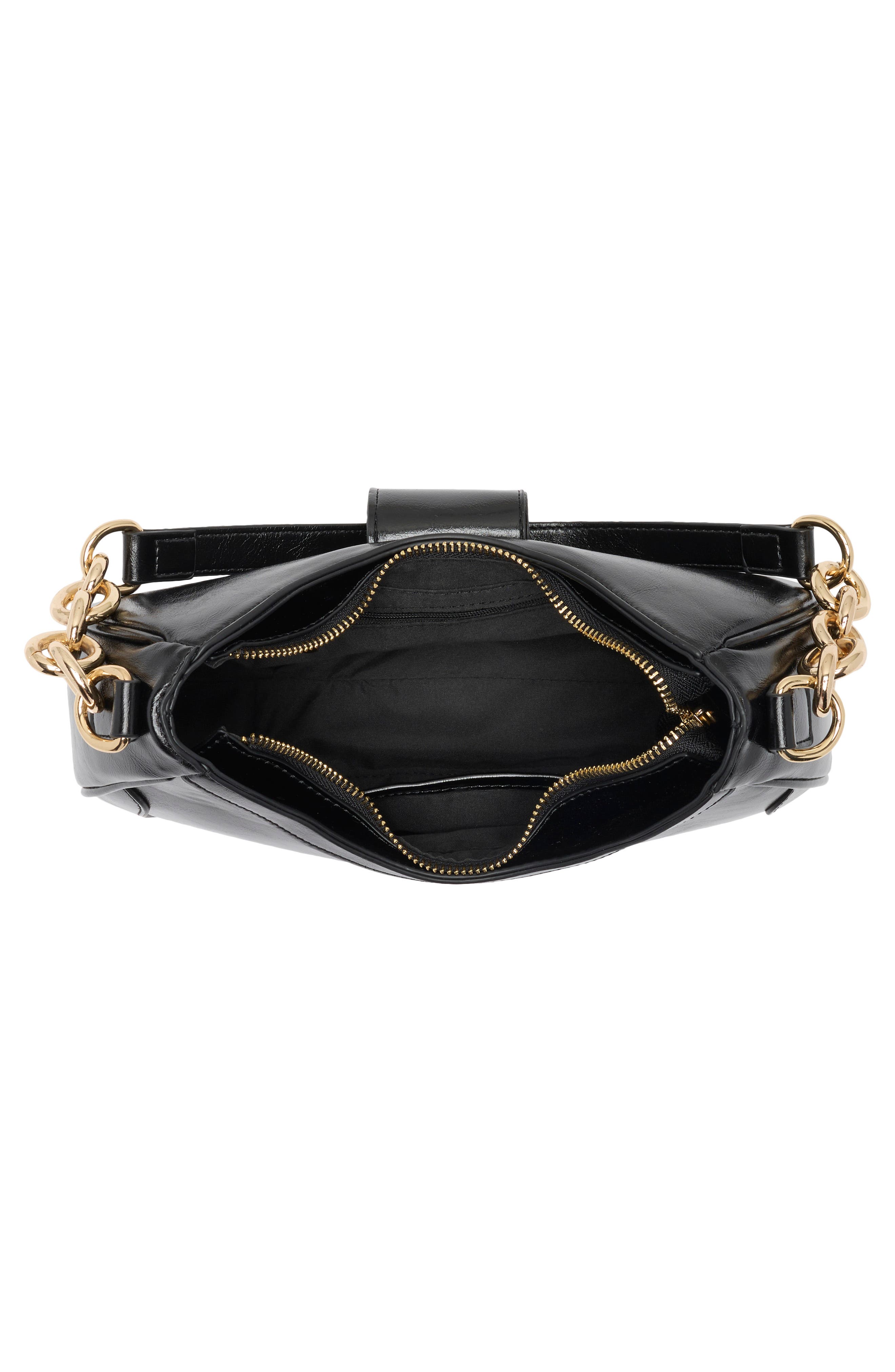 Bixhoma Faux Leather Shoulder Bag, Alternate, color, BLACK