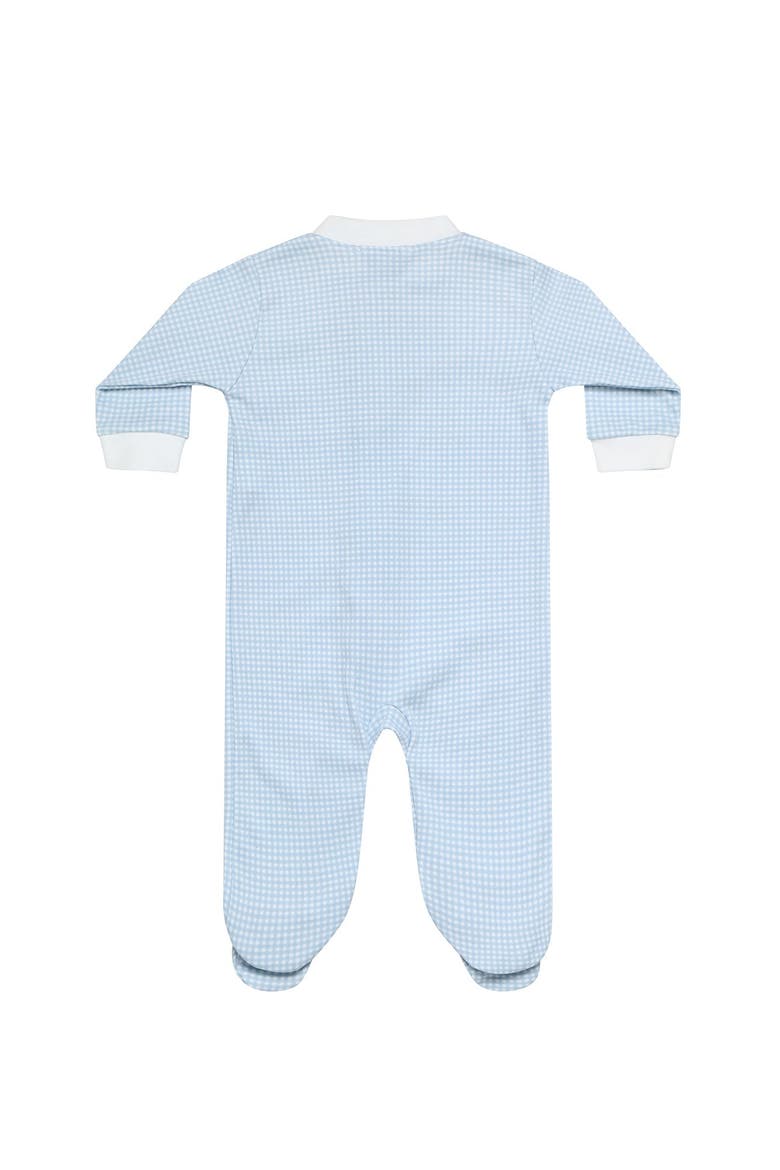 BlueÂ  Gingham Zipper Footie - Baby, Alternate, color, Blue