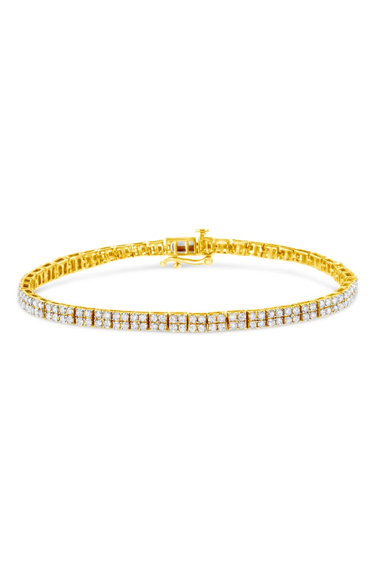 14K Yellow Gold Plated Silver 3.0 Cttw Diamond Link Bracelet, Main, color, Yellow
