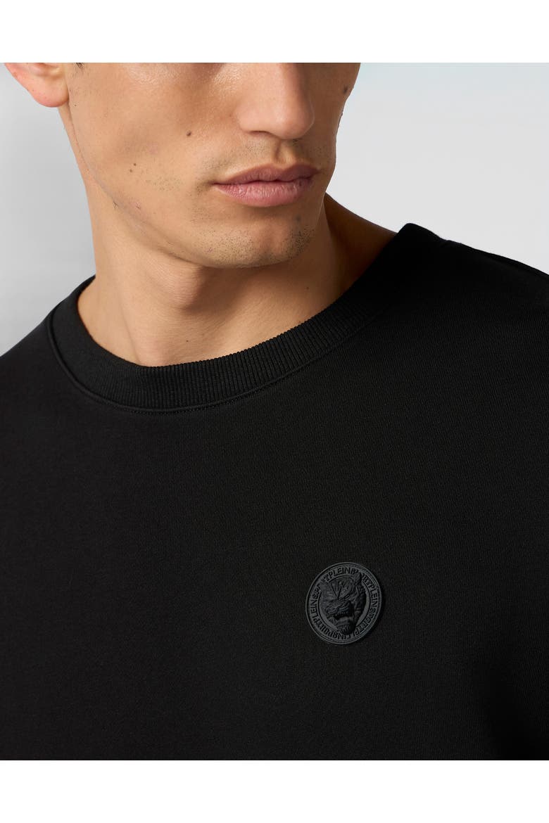 Fleece Round Neck Sweatshirt 3D Tiger Men, Alternate, color, black