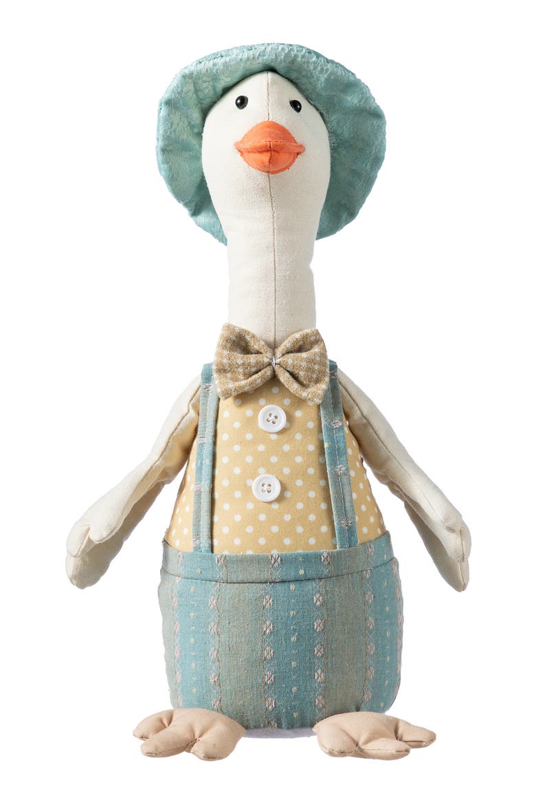 Spring Fabric Boy Duck Figurine, Alternate, color, Blue