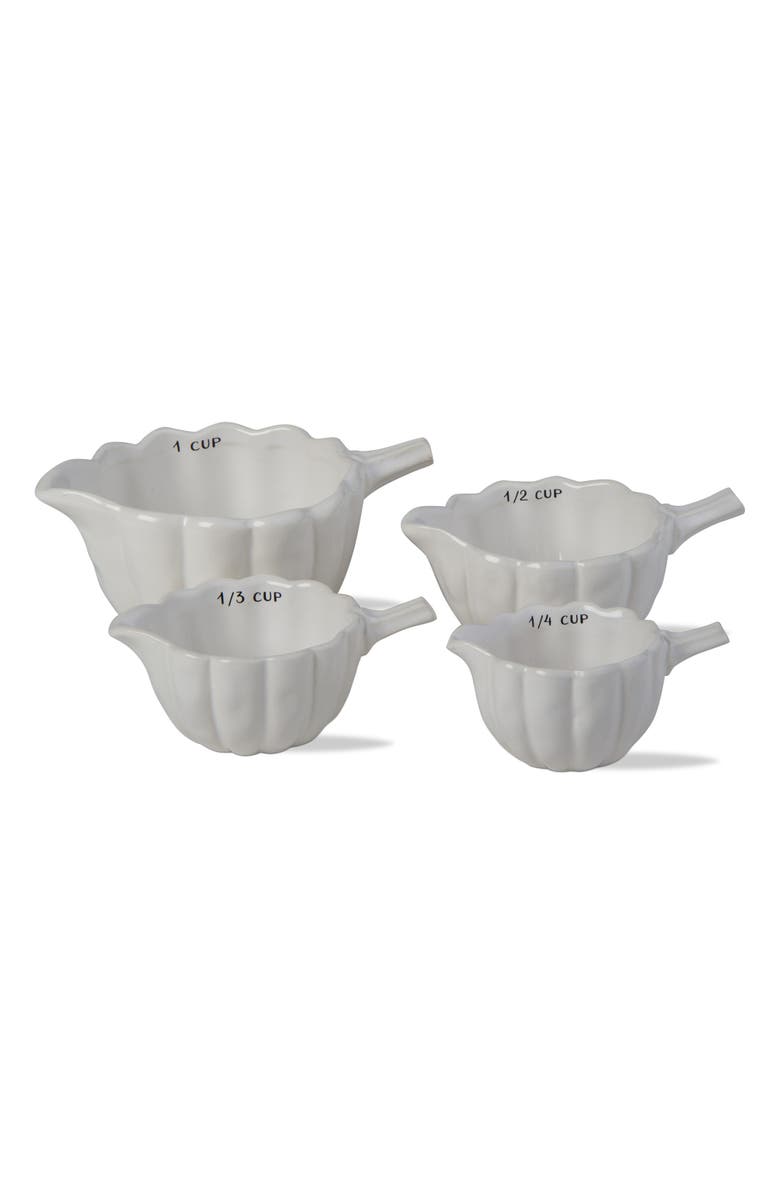tag Pumpkin Ceramic Measuring Cup Set for Fall Baking Fun, Main, color, White