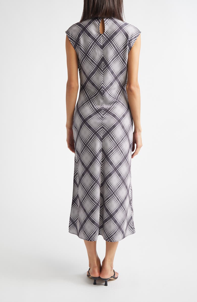 Derek Lam 10 Crosby Adelita Lattice Print Midi Dress, Alternate, color, Black/ Shark/ Ecru