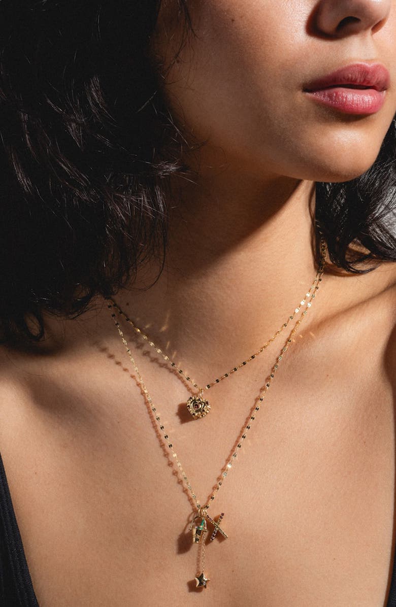 Local Eclectic Solid Gold Sparkle Link Chain Necklace, Alternate, color,