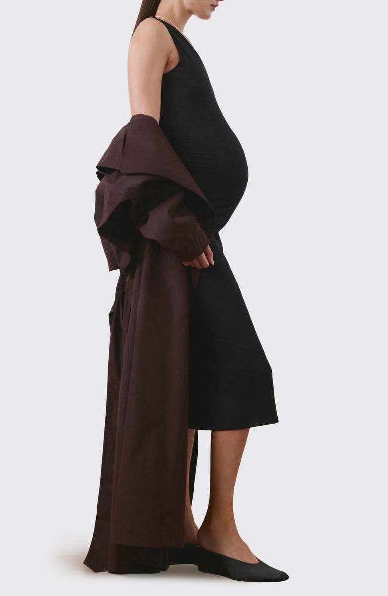 MANGO V-Neck Sleeveless Maternity Dress, Main, color, Black