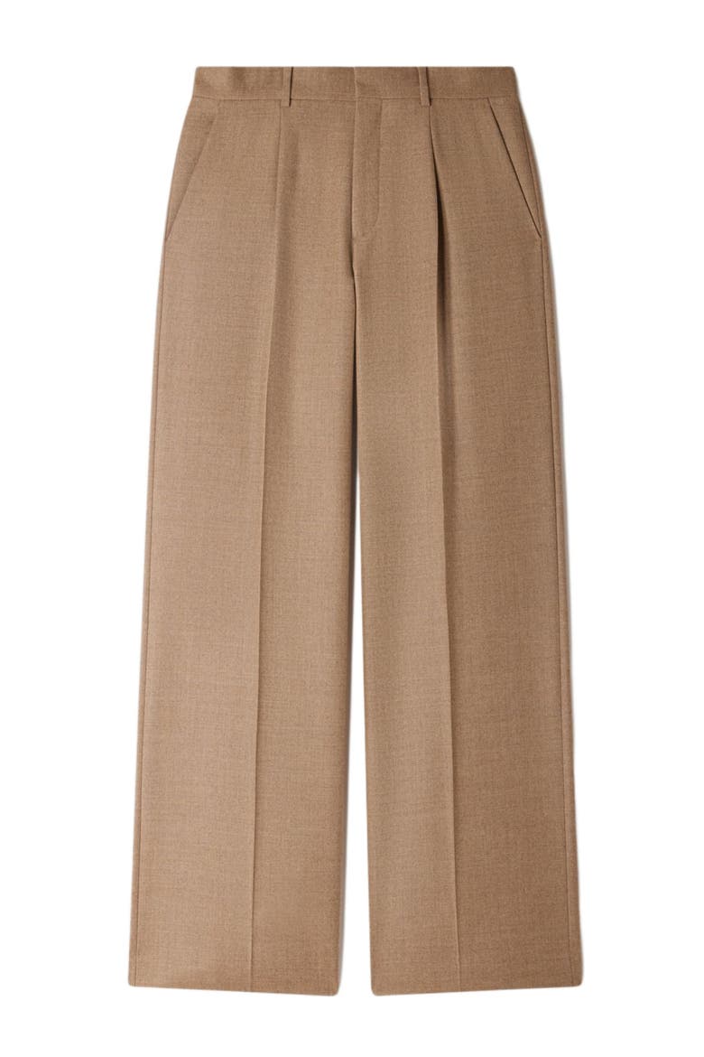 Wide-leg Wool Suit Trousers, Alternate, color, Beige