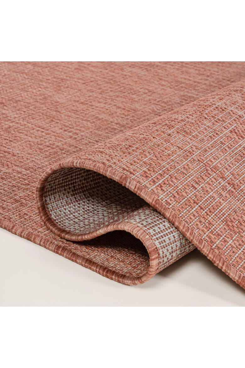 Alda Modern Minimalist Mingled Solid Indoor/Outdoor Area Rug, Alternate, color, Salmon/Cream