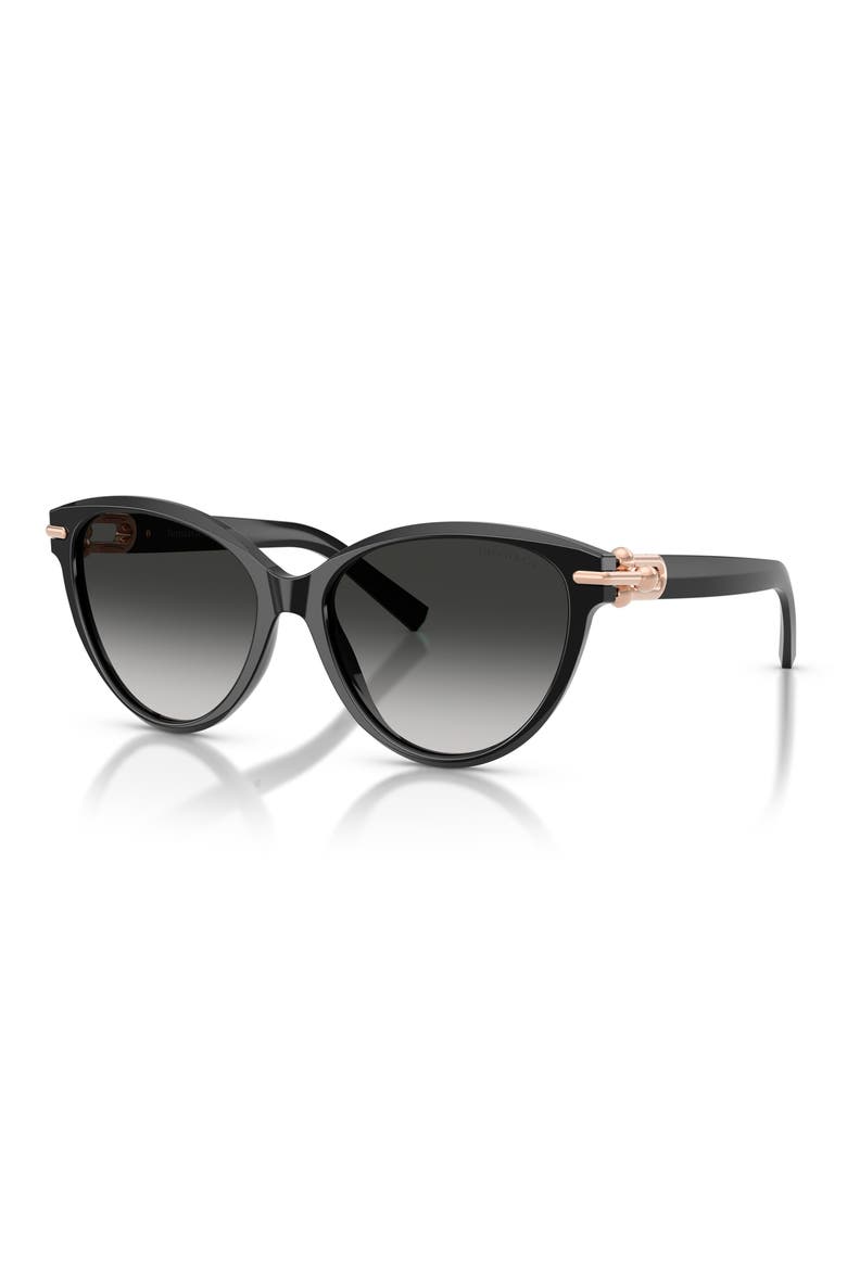 56mm Cat Eye Sunglasses, Alternate, color, BLACK / GREY GRADIENT