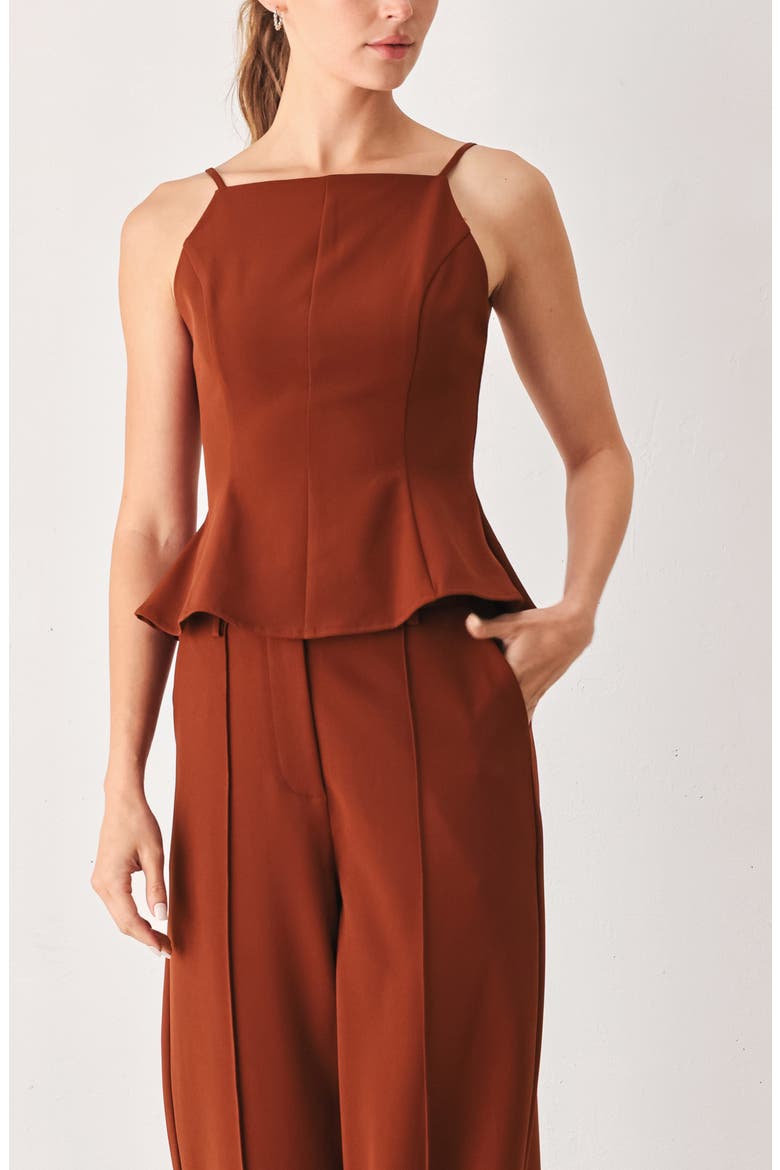 Peplum Camisole Top, Alternate, color, RUST