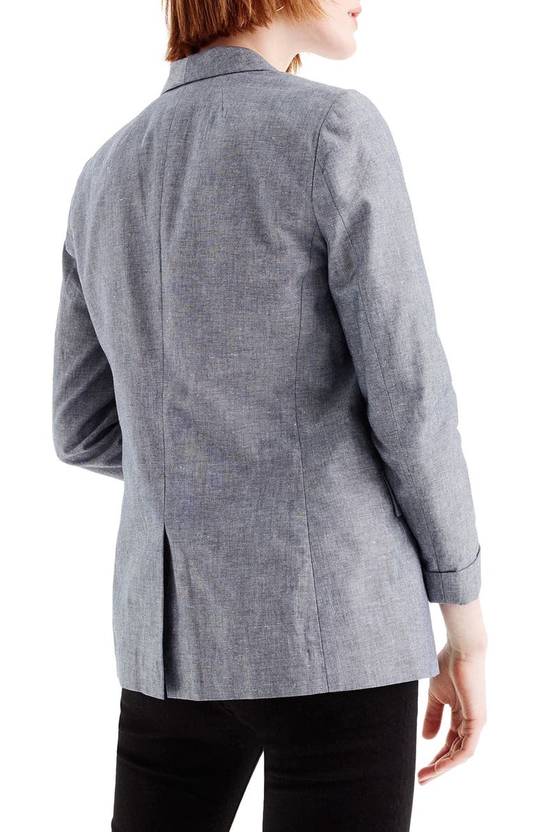 J.Crew Unstructured Shawl Collar Cotton Linen Blazer, Alternate, color,