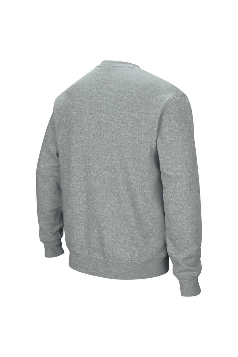 Men's Colosseum Heather Gray Kansas Jayhawks Arch & Logo Crew Neck Sweatshirt, Alternate, color, Heather Gray