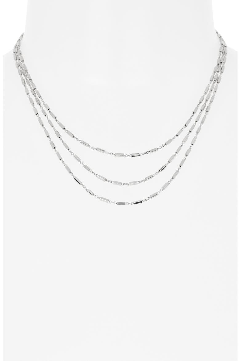 Layered Triple Chain Necklace, Alternate, color, SILVER