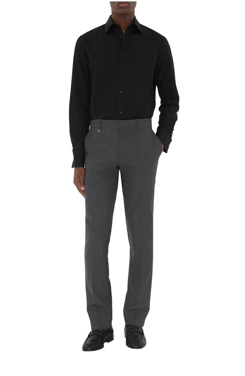 Burberry Wool Tailored Trousers, Main, color, Rock Grey