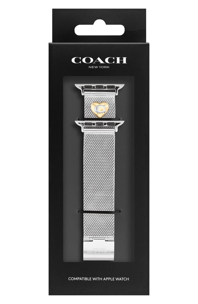 COACH Mesh Bracelet Band for Apple Watch<sup>®</sup>, Main, color, Silver