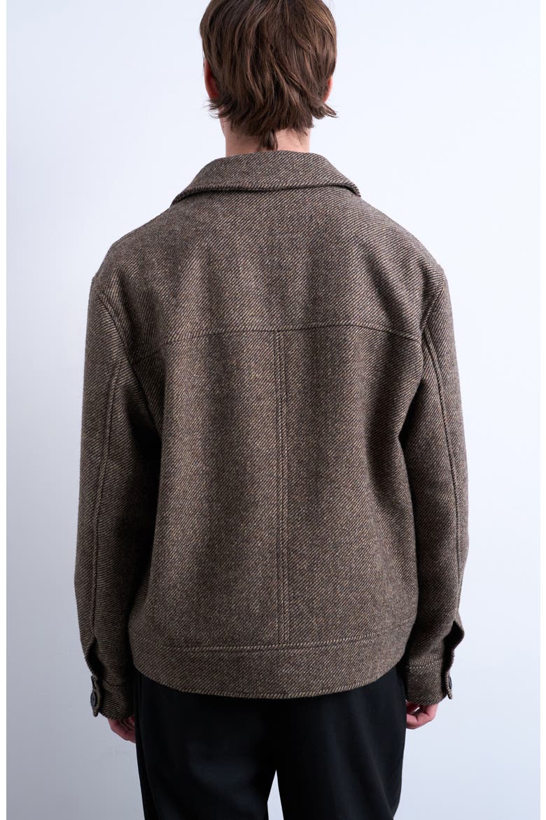 Herringbone Short Jacket, Alternate, color, BROWN