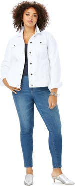 Roaman's Plus Size Classic Stretch Denim Jacket