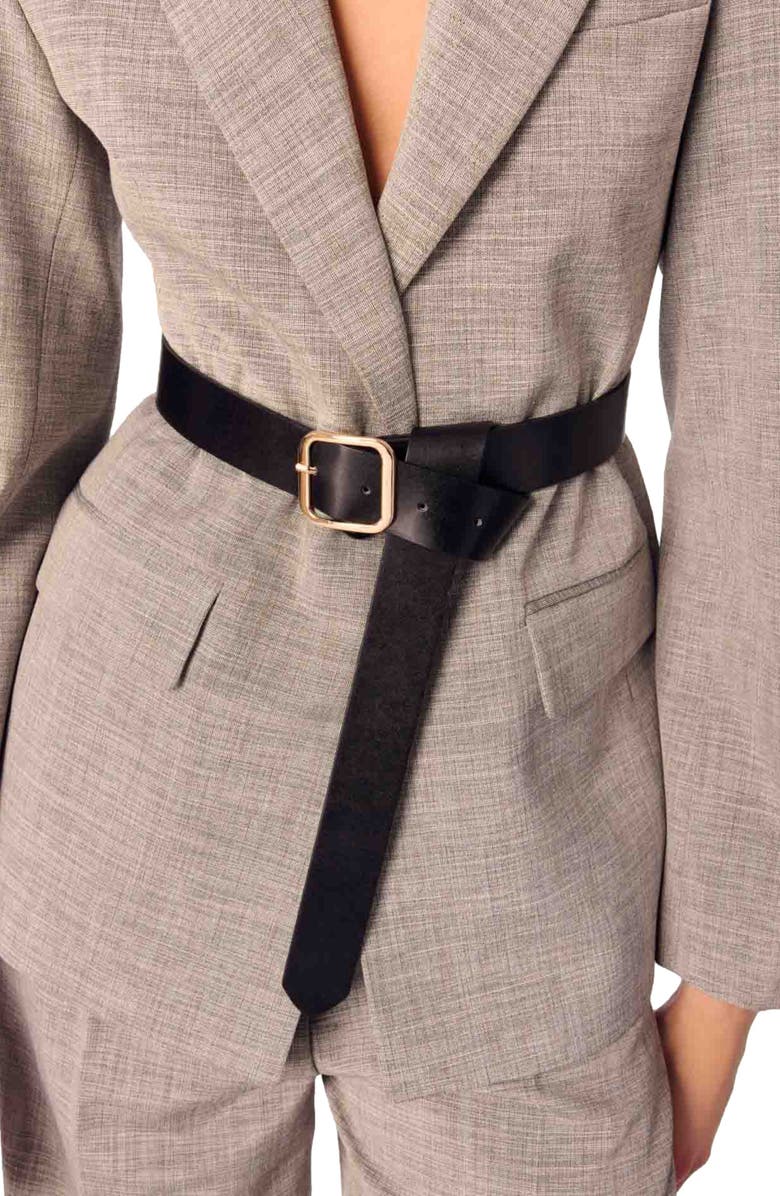 Belted suit jacket