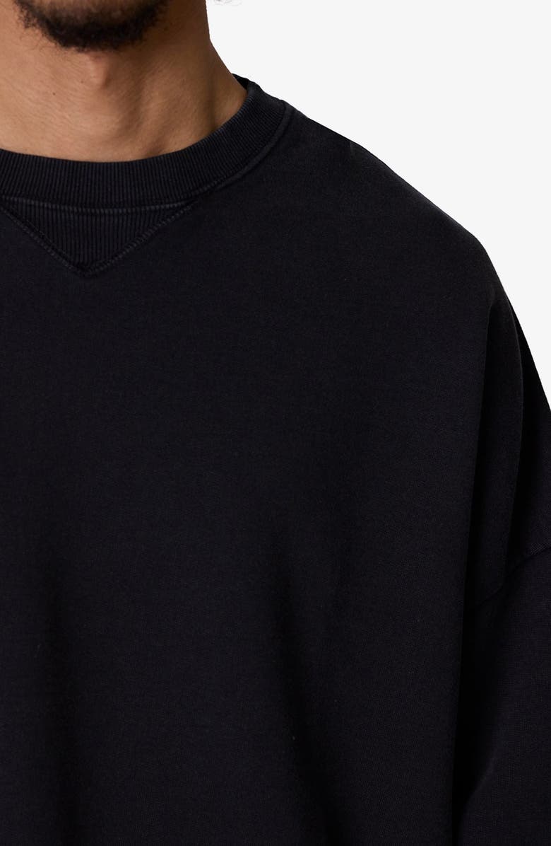 mnml Crop Cotton Crewneck Sweatshirt, Alternate, color, Washed Black