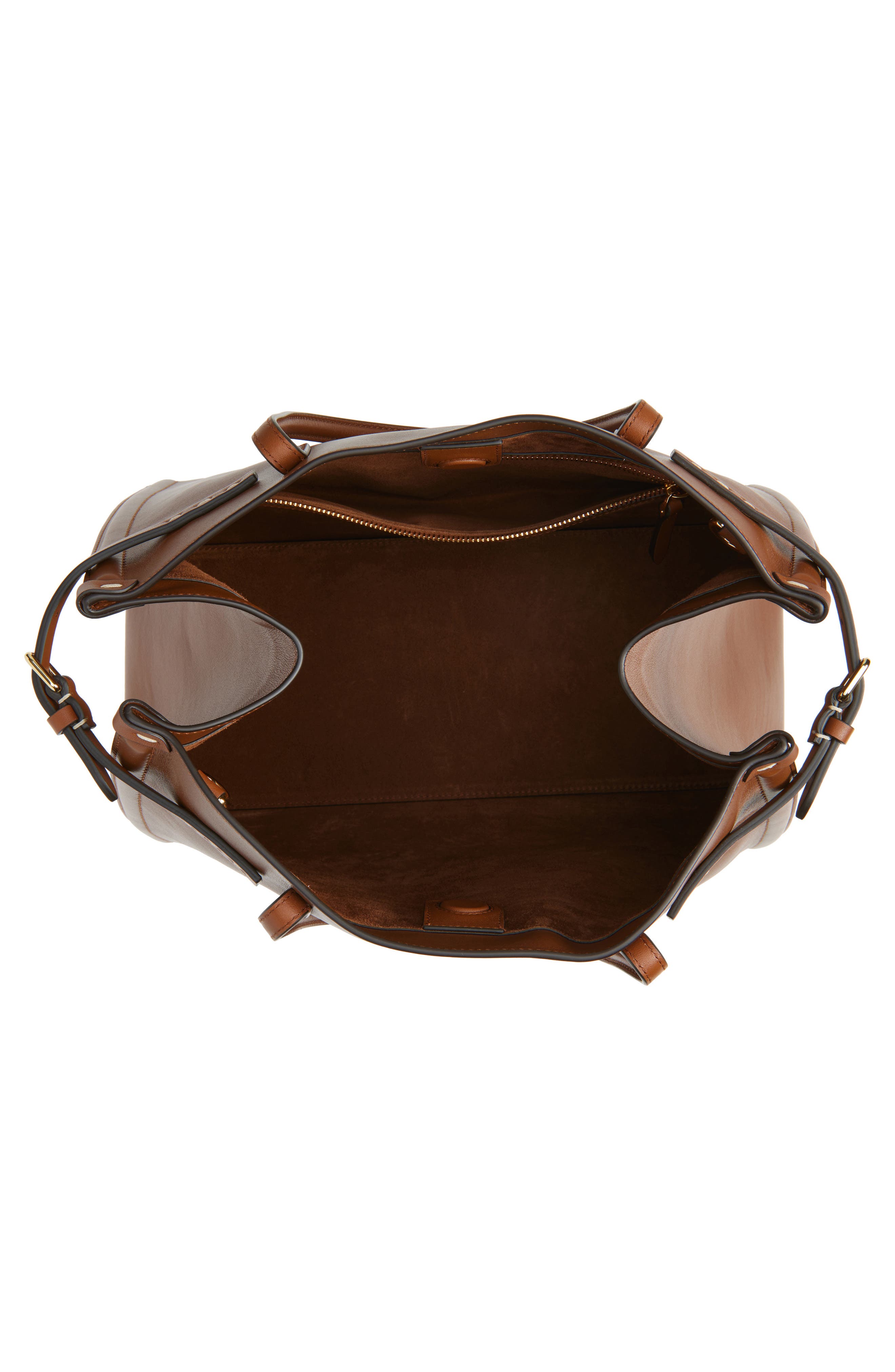 Valentino Garavani Medium Antibes Leather Tote, Alternate, color, N58 Tobacco