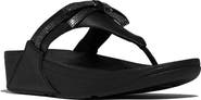 FitFlop Lulu Glitz Bow Leather Toe Post Sandals