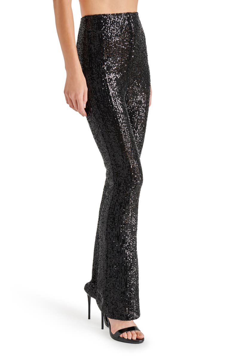 Steve Madden Citrine Sequin High Waist Flare Leg Pants, Alternate, color, 