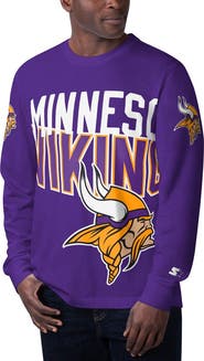 STARTER Men's Starter Purple Minnesota Vikings Clutch Hit Long Sleeve T-Shirt
