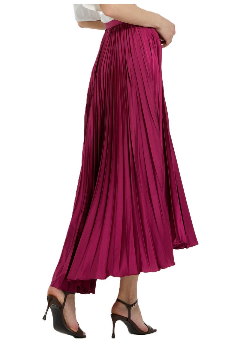 Mac Duggal Long Pleated Satin Evening Skirt, Alternate, color, Fuchsia