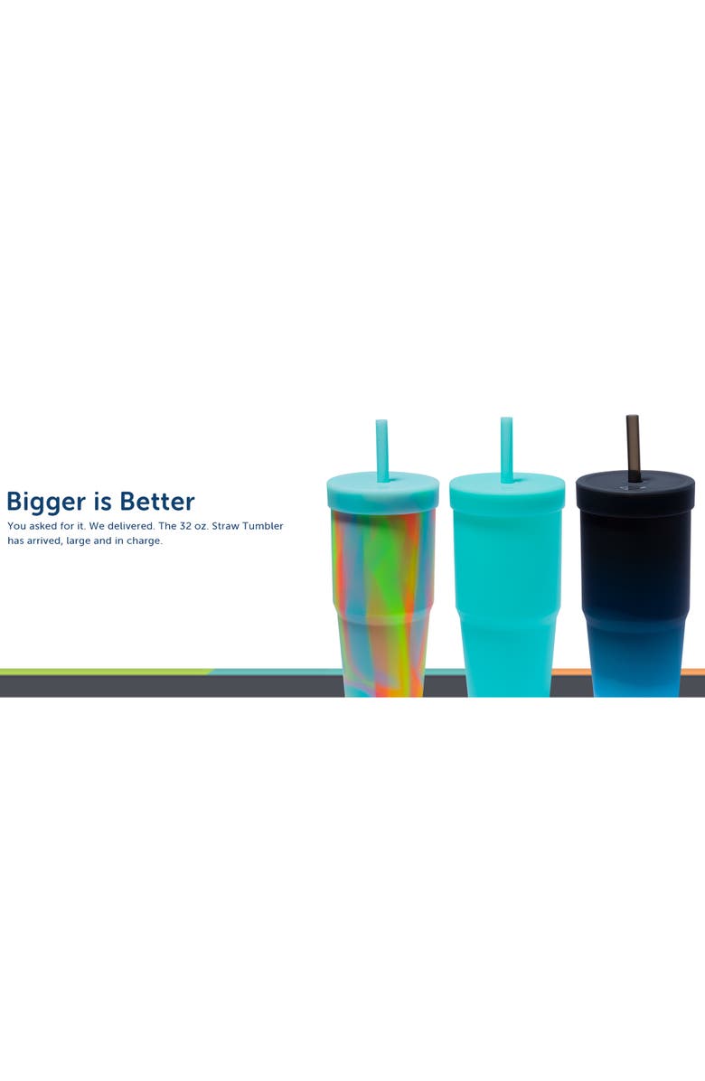 Silipint Silicone 32Oz Straw Tumblers 2 Pk, Alternate, color, Multicolored