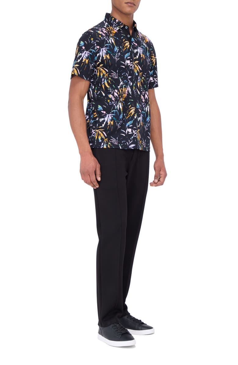 Bugatchi Hendrix Digital Leaf Print Pima Cotton Polo, Alternate, color, 