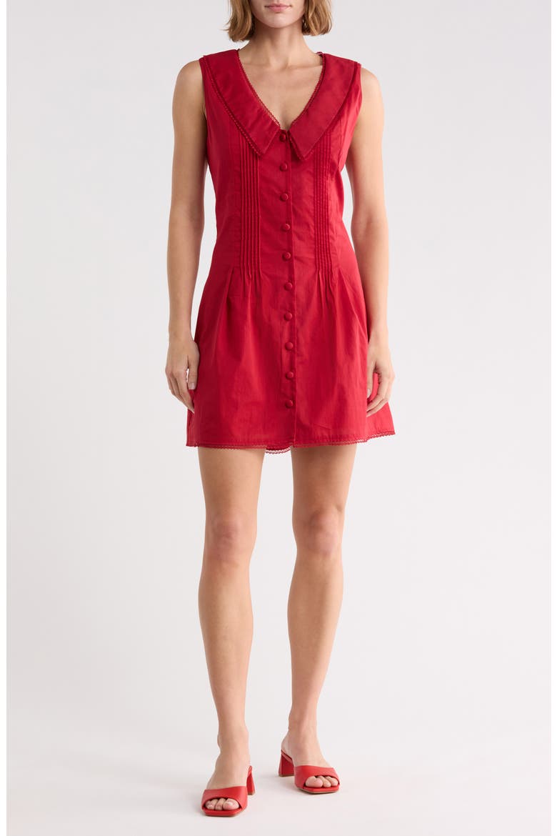 Collared Minidress, Main, color, CRIMSON
