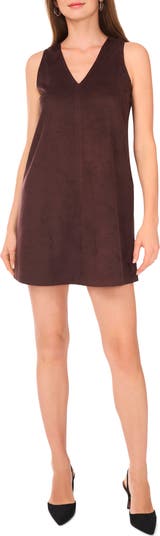 Sleeveless Faux Suede Tank Dress