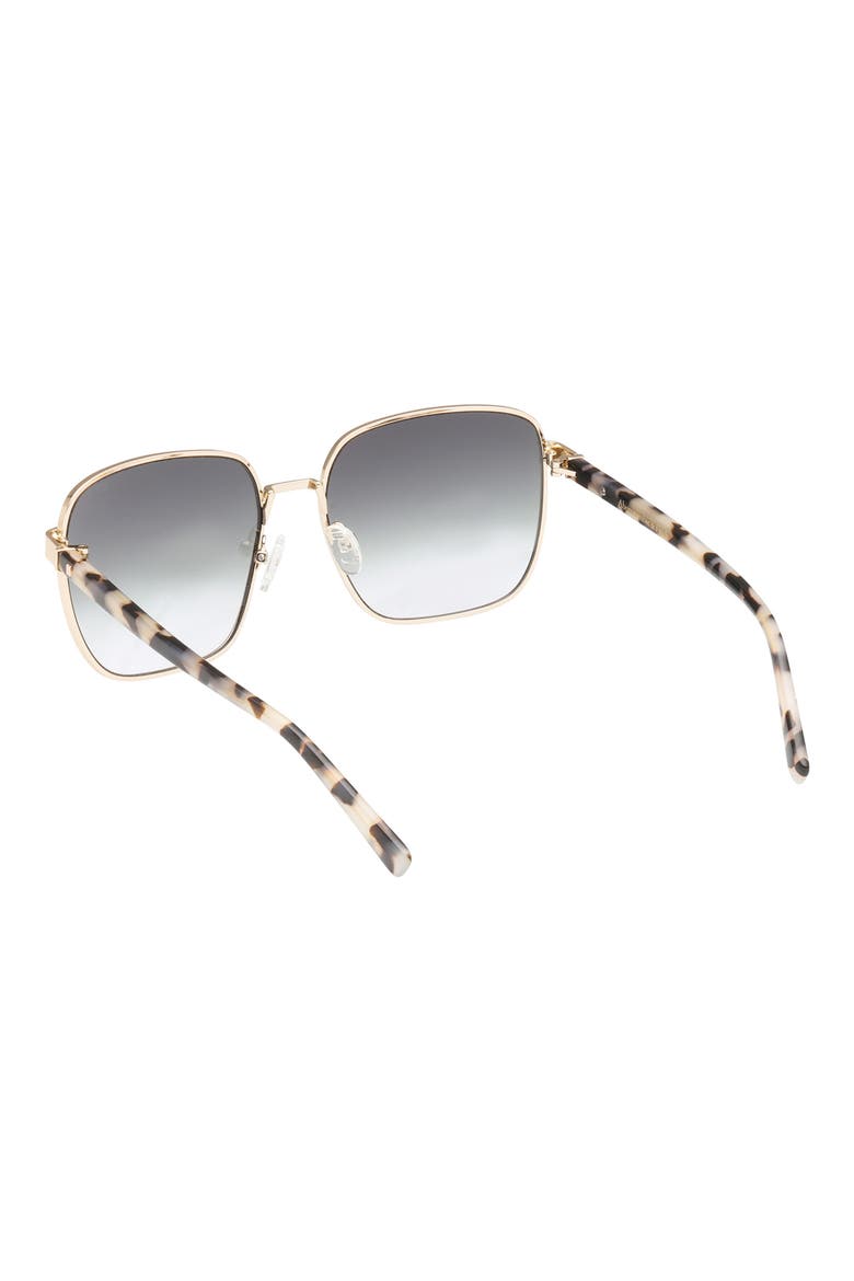 58mm Square Sunglasses, Alternate, color, GOLD / SMOKE GRADIENT LENS