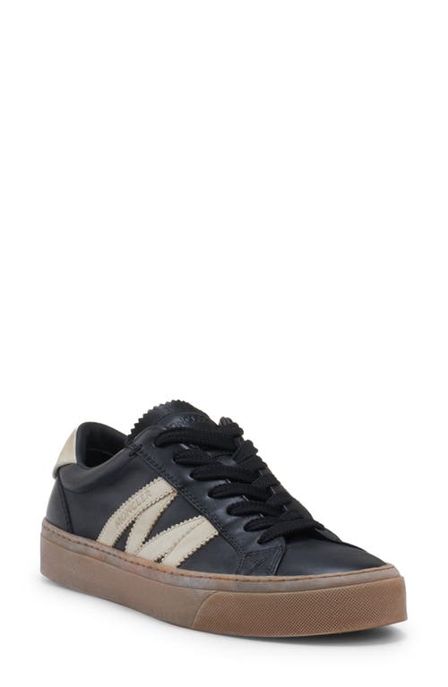 Moncler Monaco2 Low-top Leather Sneakers In Gray