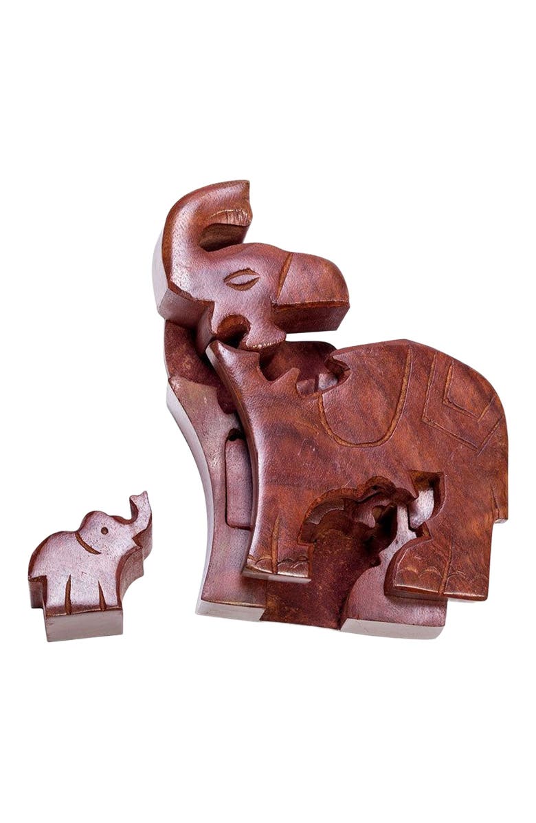 Matr Boomie Mom and Baby Elephant Puzzle Box, Alternate, color, Brown