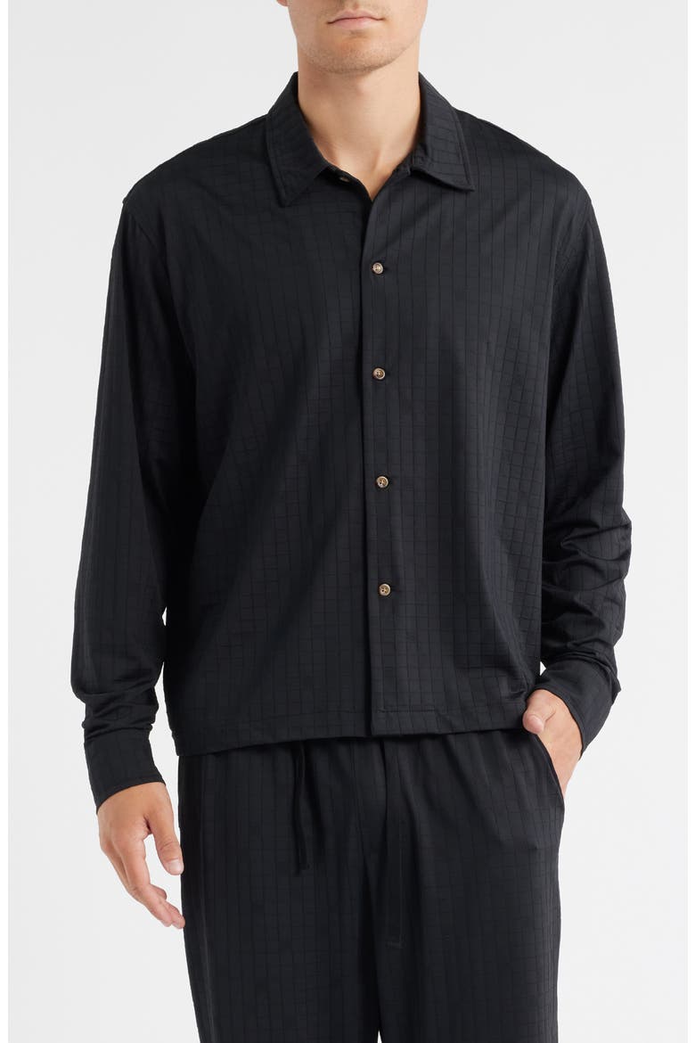 Francis Ripstop Button-Up Shirt, Main, color, BLACK