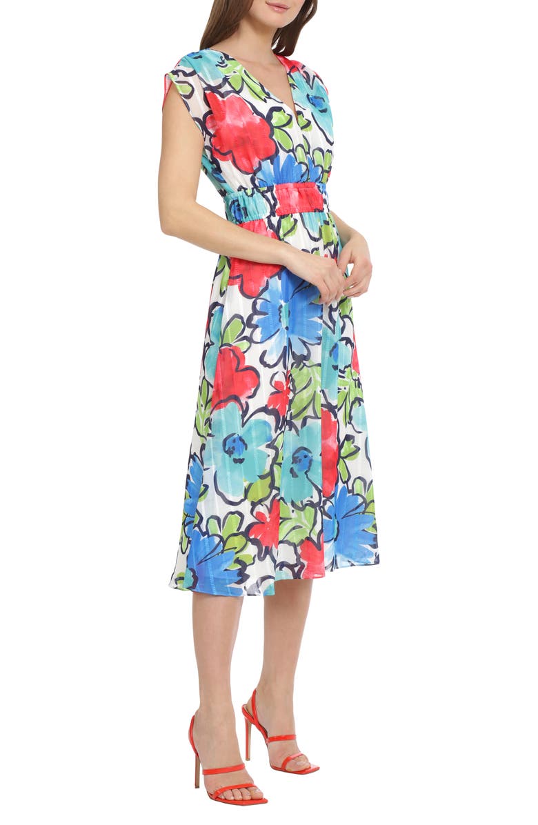Maggy London Floral Midi Dress, Alternate, color,