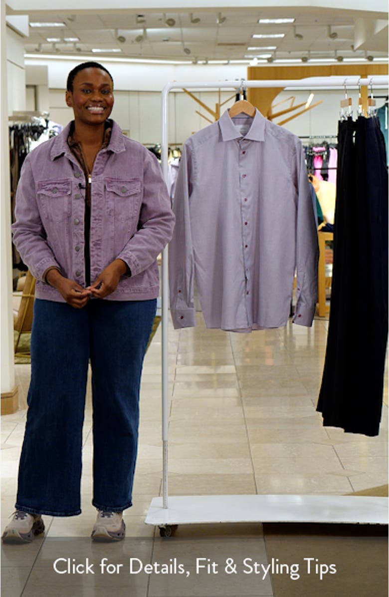 Contemporary Fit Check Twill Button-Up Shirt, sales video thumbnail