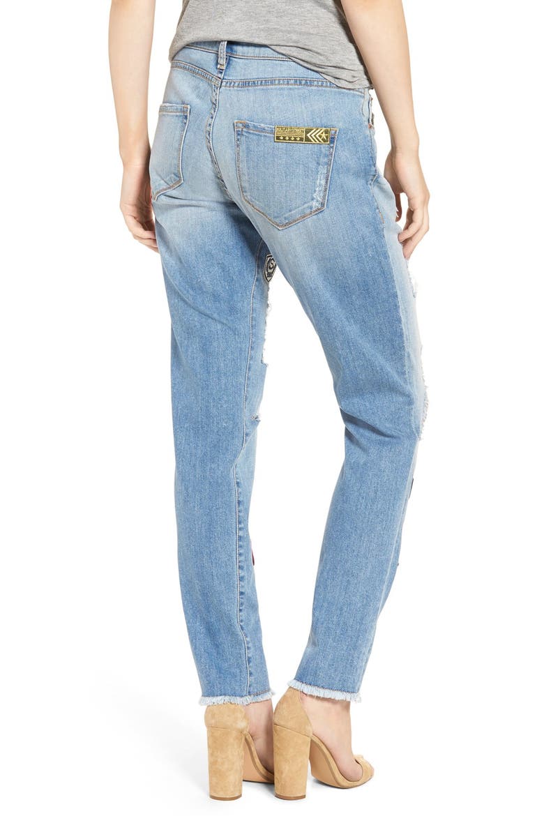 'Tomboy Skinny' Patched Jeans, Alternate, color, WEST TOPANGA