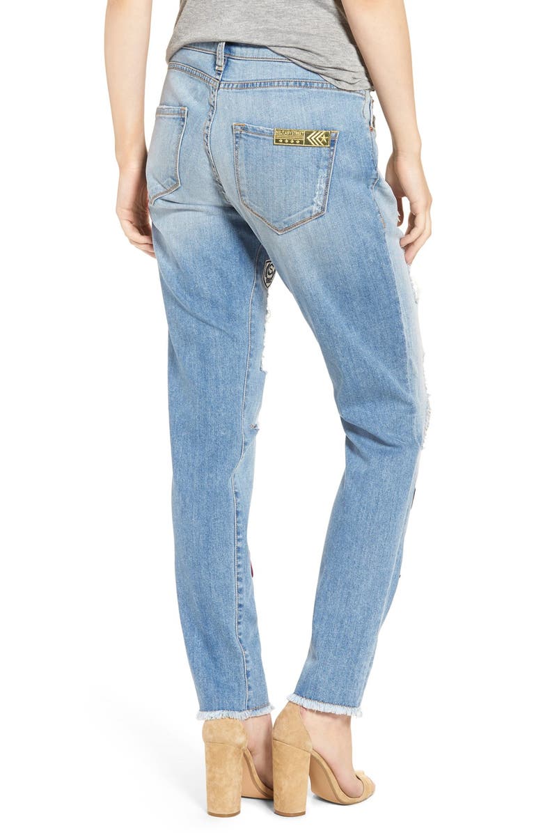 STS Blue 'Tomboy Skinny' Patched Jeans, Alternate, color, 