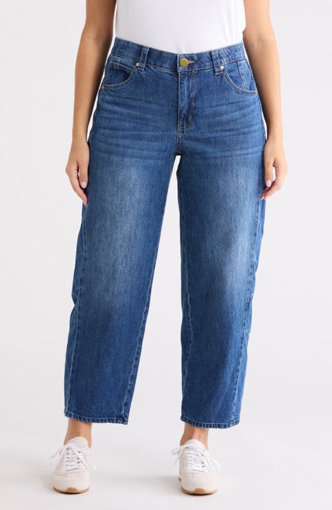 'Ab'Solution High Waist Ankle Barely Barrel Jeans (Plus)