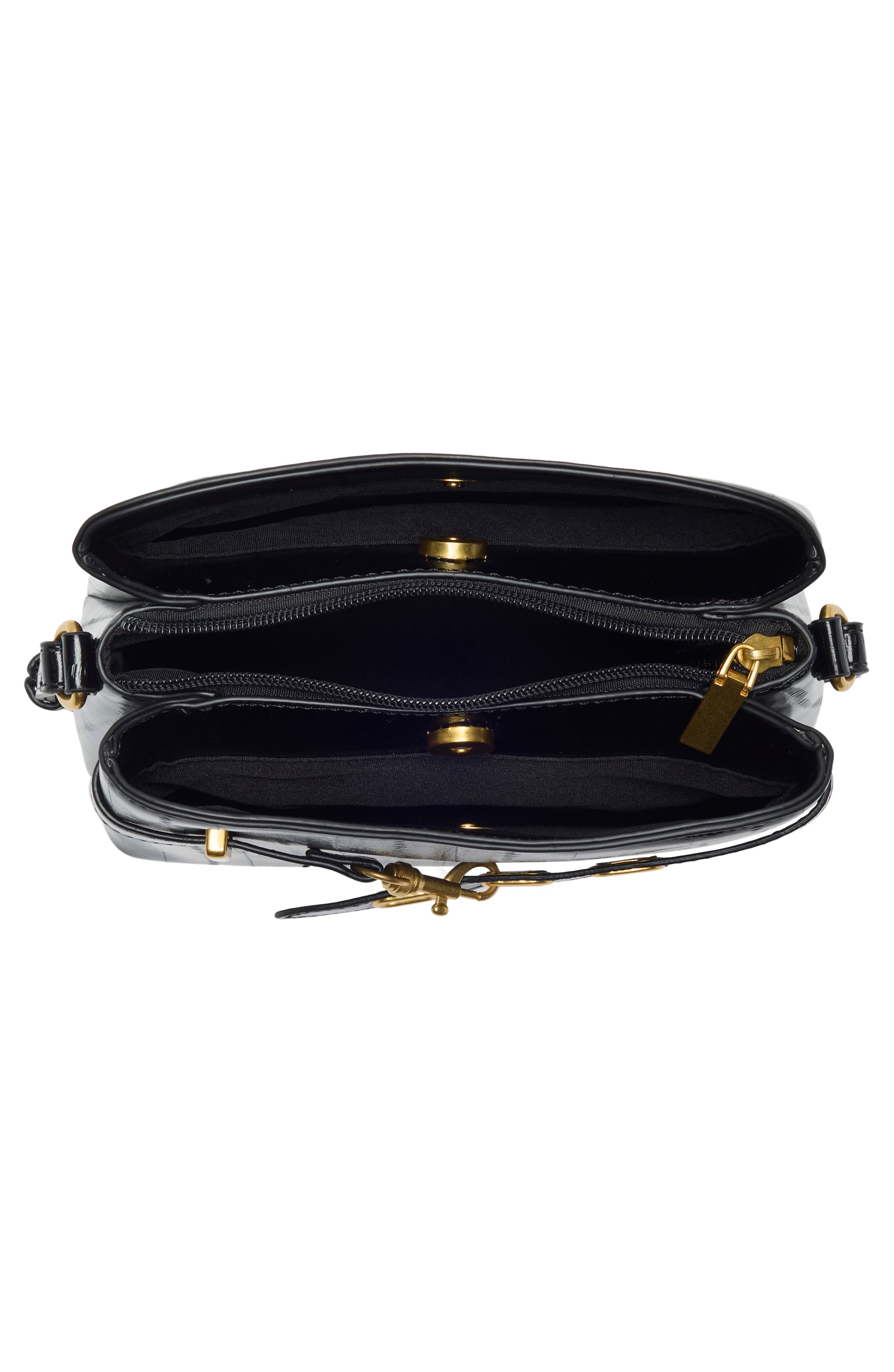 Holden Faux Eel Crossbody Bag, Alternate, color, BLACK
