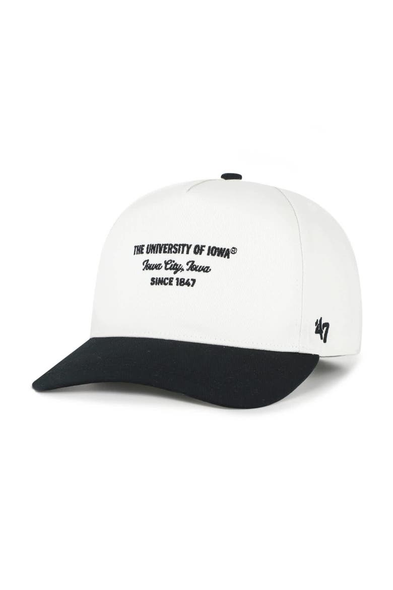 Men's '47 White Iowa Hawkeyes Contemporary Basics Two-Tone Hitch Adjustable Hat, Main, color, White