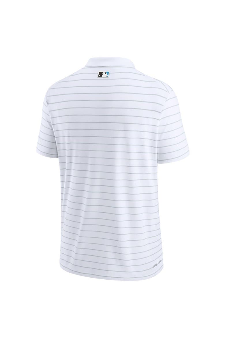 Men's Nike White Miami Marlins Authentic Collection Striped Performance Pique Polo, Alternate, color, White