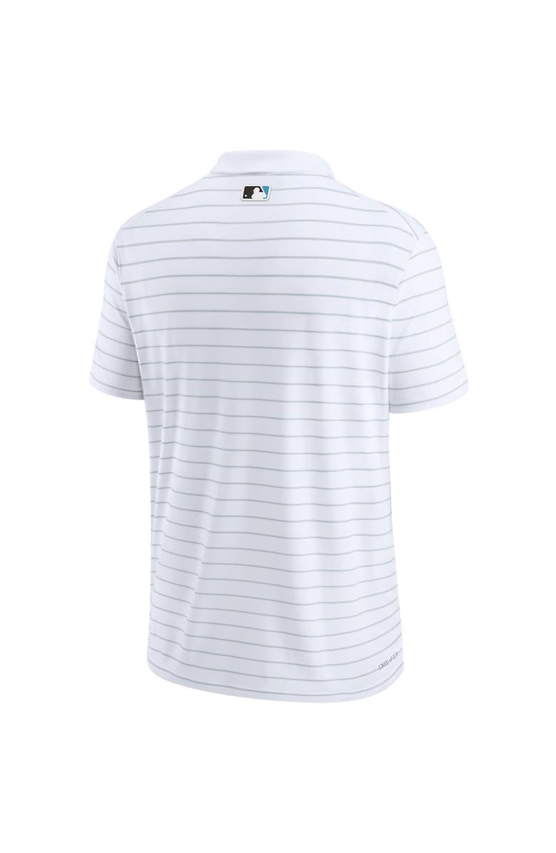 Nike Men's Nike White Miami Marlins Authentic Collection Striped Performance Pique Polo, Alternate, color, White