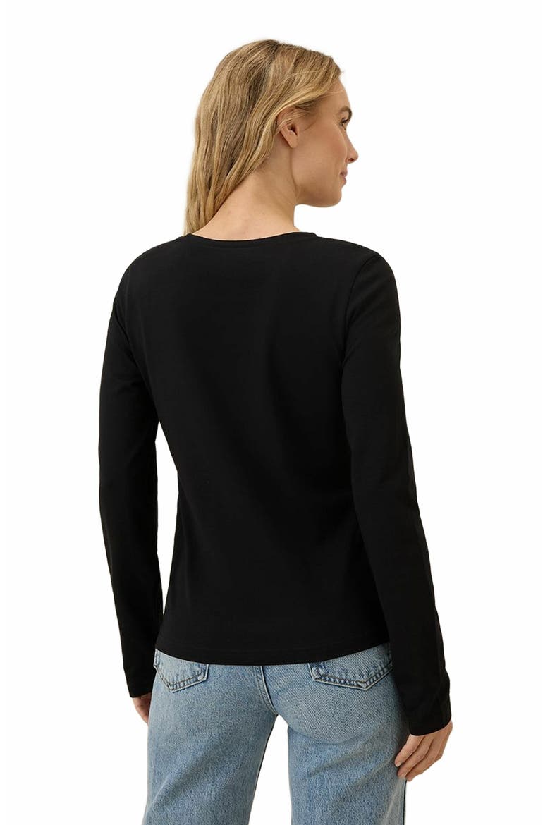 Luxe Stretch Jersey Slim Long Sleeve Tee, Alternate, color, Black