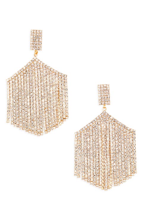 Crystal Fringe Drop Earrings