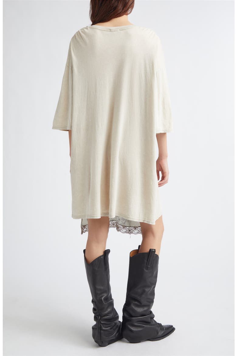 Oversize T-Shirt Dress with Slipdress Appliqué, Alternate, color, ACID KHAKI STONE GREEN FLORAL