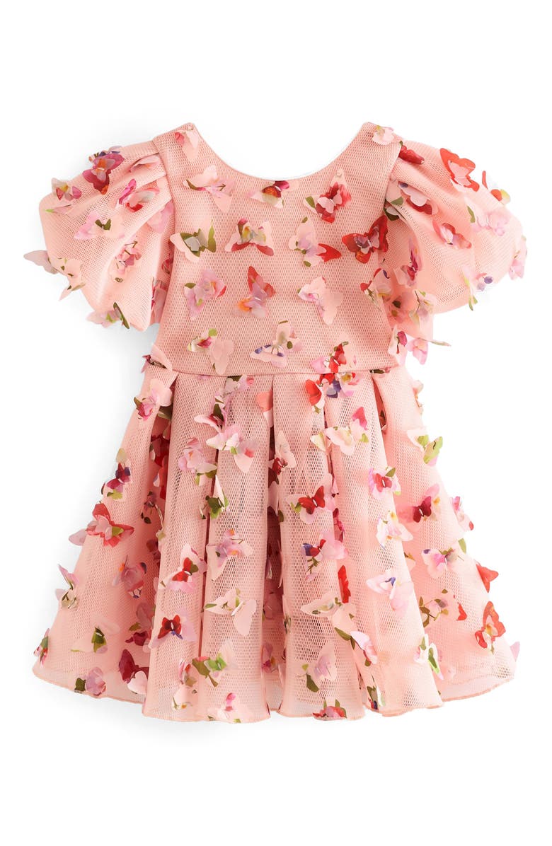 Baker by Ted Baker Kids' Appliqué Puff Sleeve Party Dress, Main, color,