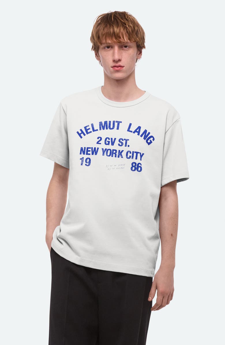 Helmut Lang Varsity Cotton Graphic T-Shirt, Alternate, color, Optic White